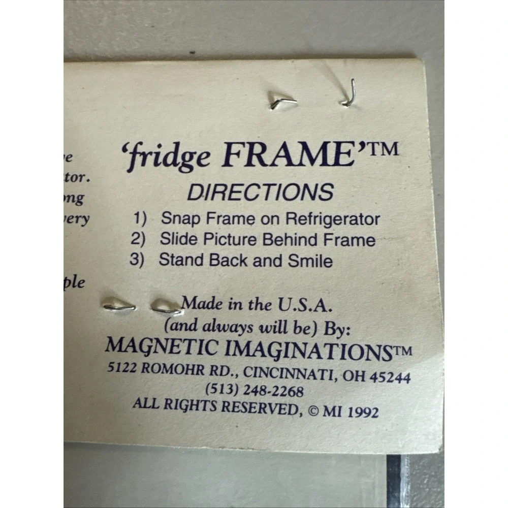 VTG Picture Frame Fridge Magnets Floral Cottage 5pc Set